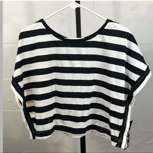 House Of Mental Dolman Sleeve Crop Top Striped